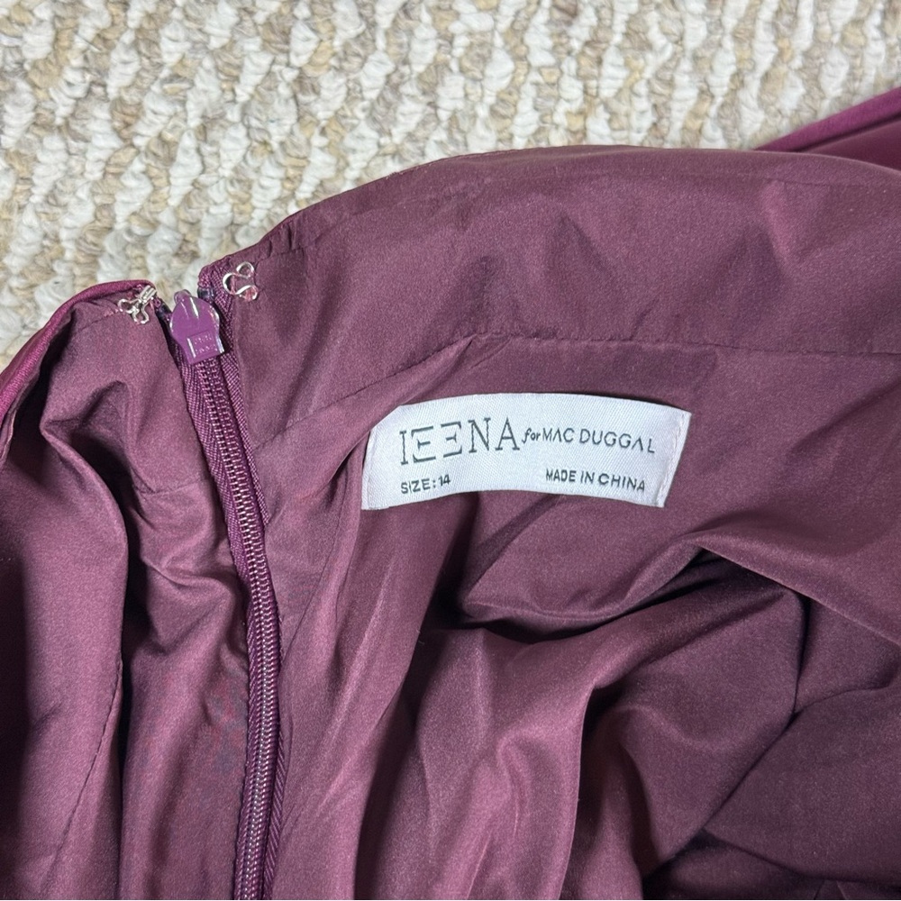 NWT Ieena for Mac Duggal Purple Soft Tie Halter Neck High Slit Evening Gown - Picture 10 of 16